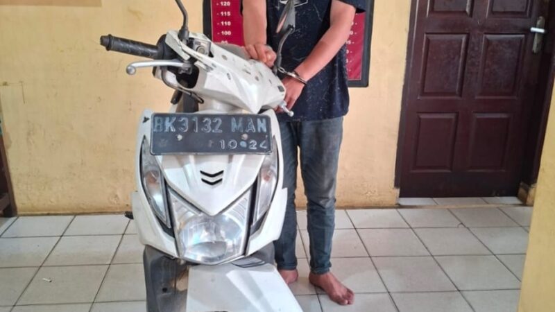 Pencuri Motor di Tanjung Morawa Ditangkap Polisi, Barang Bukti Honda Beat Disita