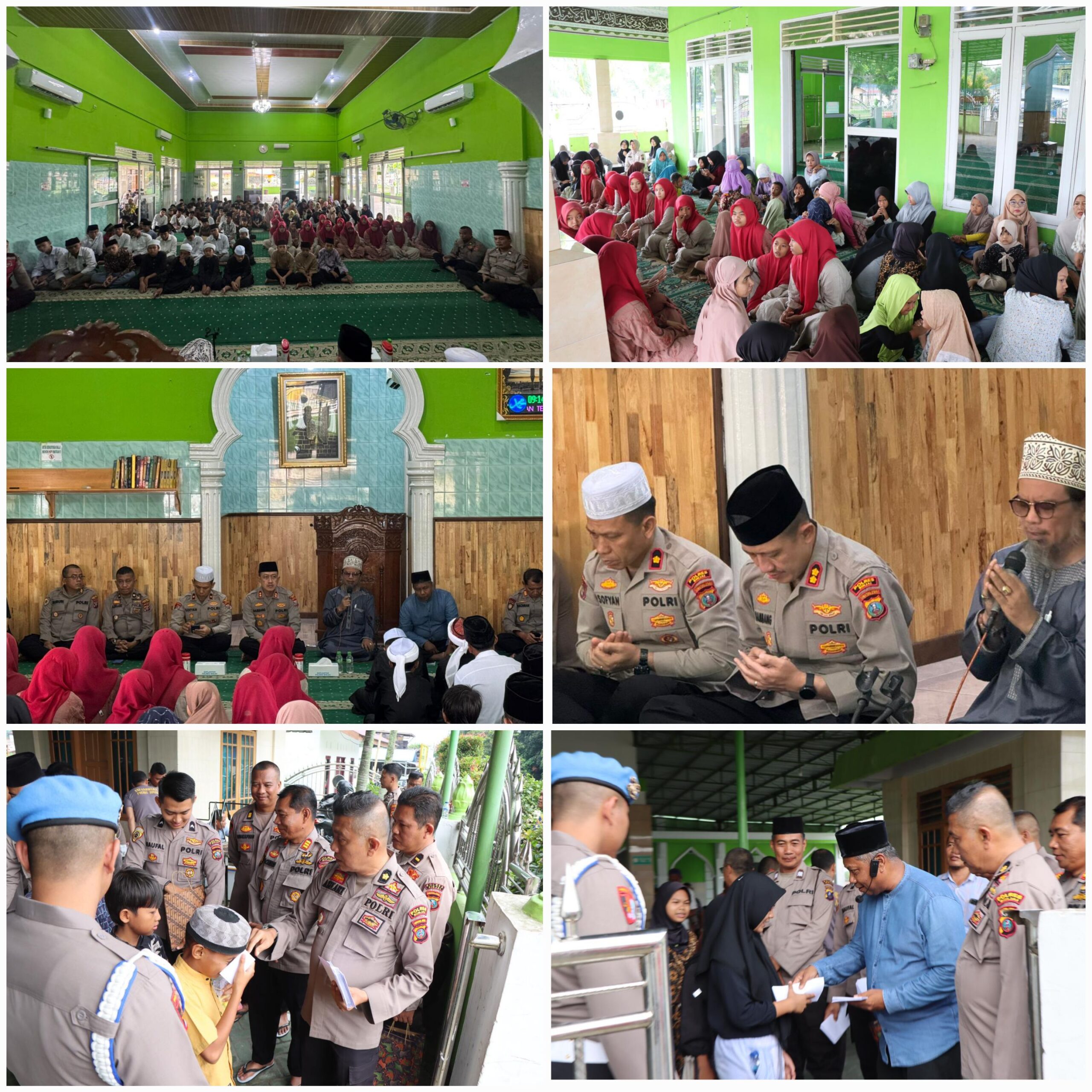 Indahnya Kebersamaan: Polres Binjai Gelar Zikir dan Doa Bersama Ratusan Anak Yatim di Masjid Al-Ikhlas