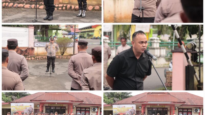 Cek Kesiapan Jajaran, Kapolres Binjai Pimpin Apel Pagi di Polsek Binjai Selatan