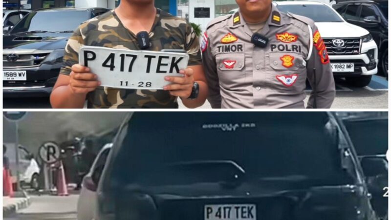 Plat Palsu ‘P 417 TEK’ Terpasang di Mobil Fortuner, Sat Lantas Polrestabes Medan Langsung Tindak Tegas