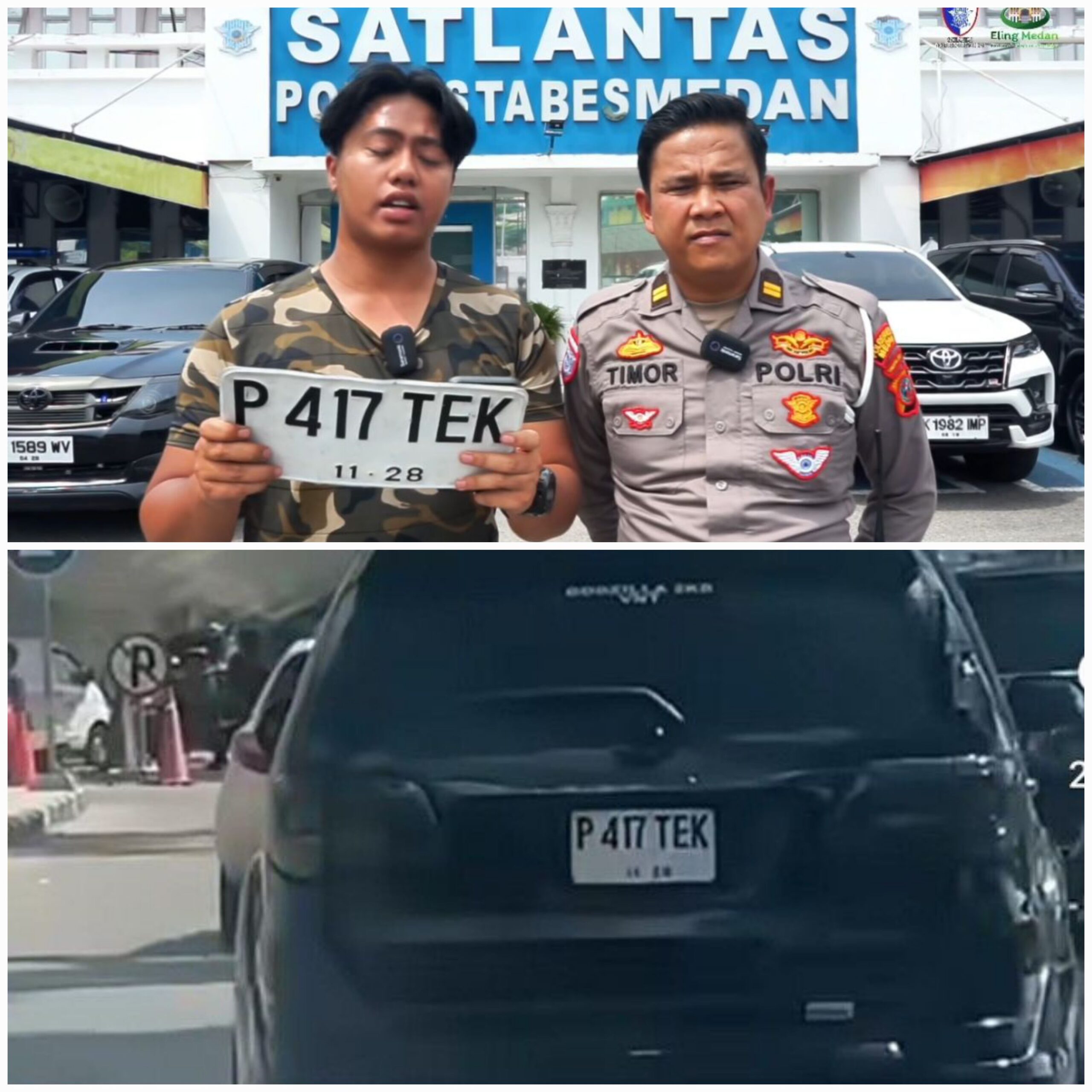 Plat Palsu ‘P 417 TEK’ Terpasang di Mobil Fortuner, Sat Lantas Polrestabes Medan Langsung Tindak Tegas