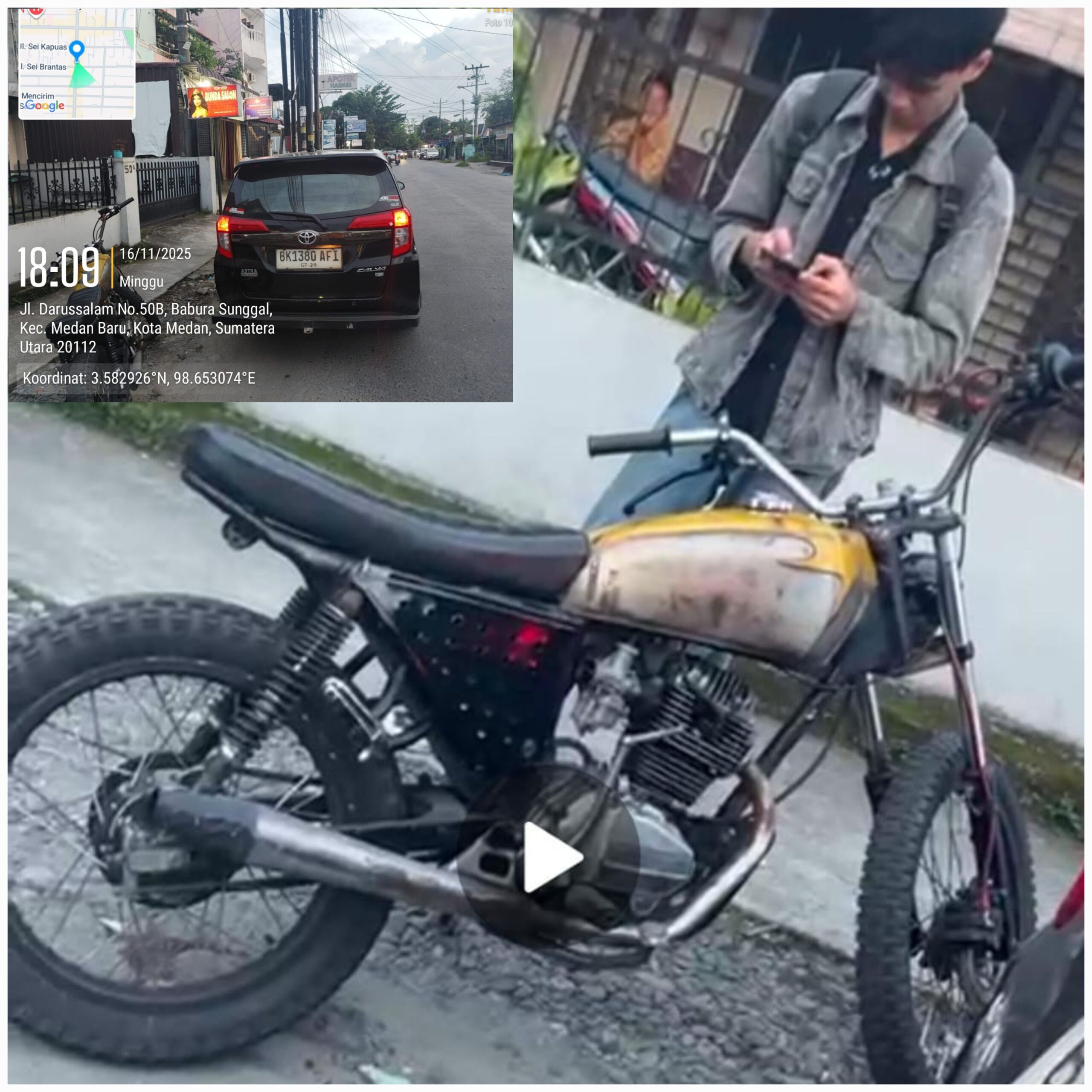 Tabrak Lari Mobil Wartawan JATANRAS, Pengendara Motor CB Custom Ilegal Takut Diperiksa