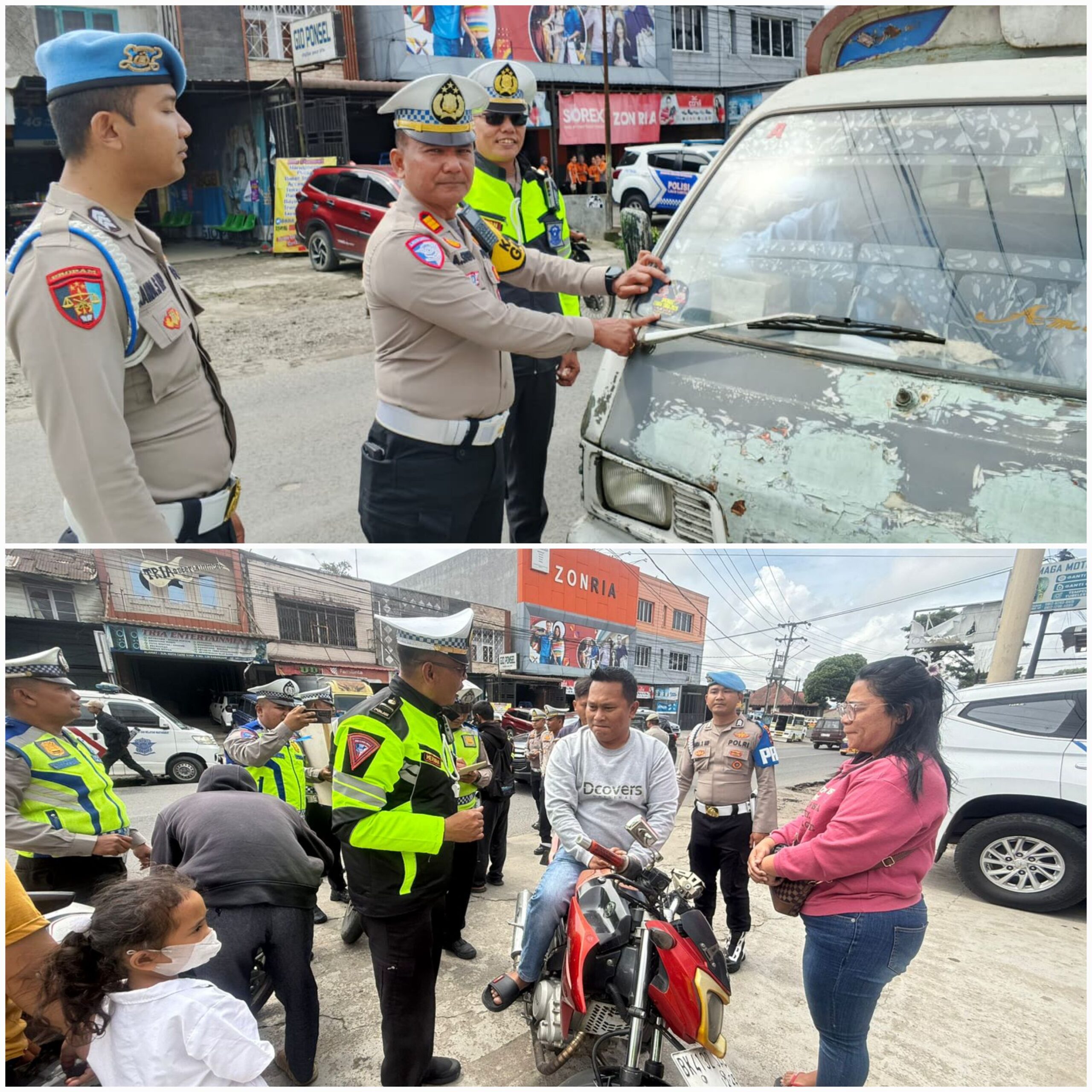 Jaga Ketertiban di Hari Ke-3 Ops Zebra Toba, Satlantas Polres Karo Turun Langsung Edukasi Warga di Simpang Empat Kabanjahe