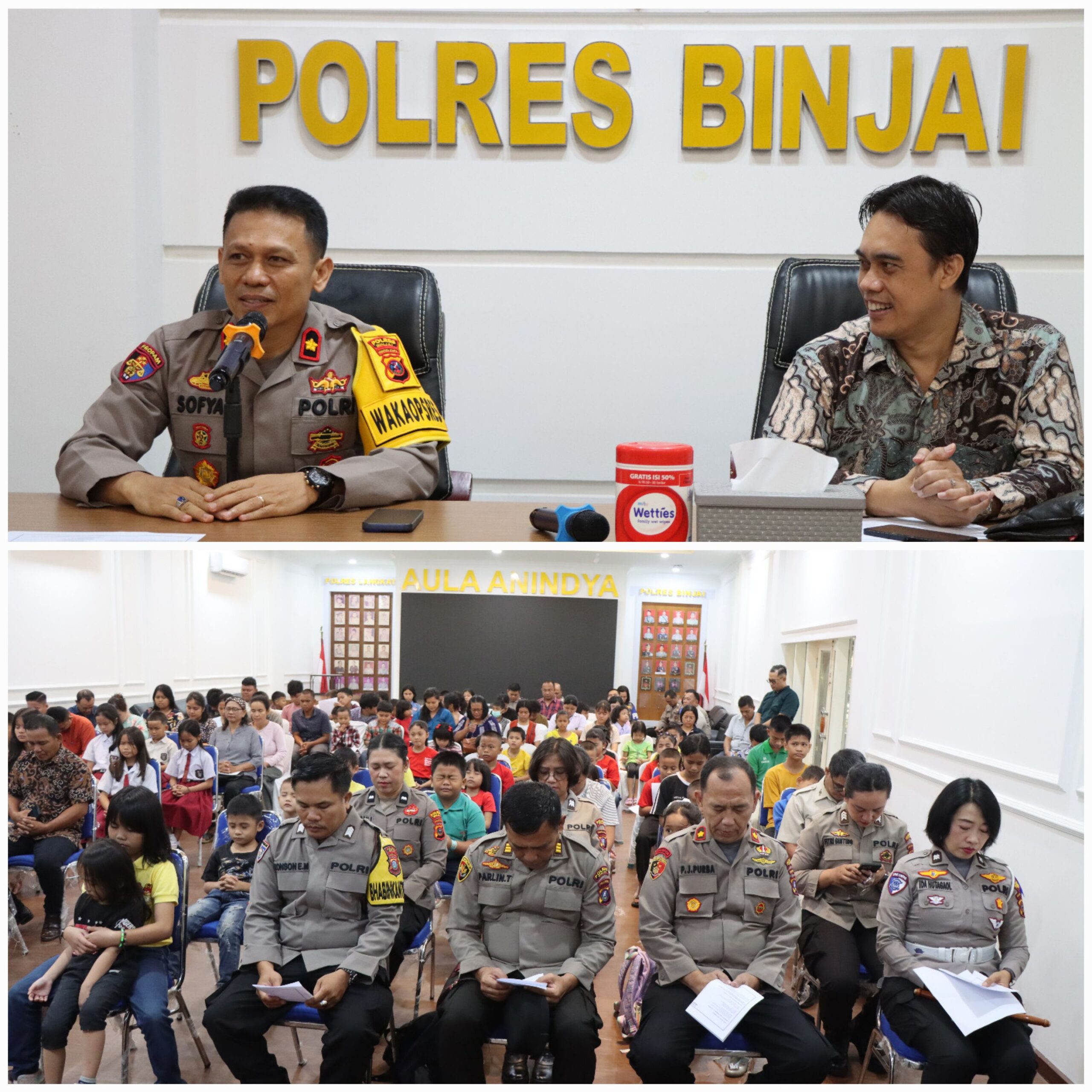 Momen Sejuk di Polres Binjai: Personel dan Anak Yatim Berbaur dalam Giat Binrohtal