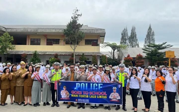 Cegah Pelanggaran Lalin di Kalangan Pelajar, Sat Lantas Polres Karo Gelar ‘Police Go To School’ di SMK Negeri 1 Kabanjahe