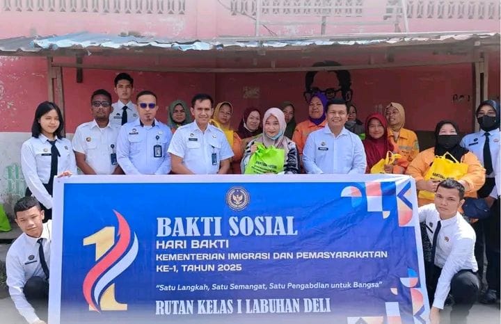 Semangat Hari Bakti Imigrasi dan Pemasyarakatan ke-1, Rutan Kelas I Labuhan Deli Hadir di Tengah Warga Lewat Bakti Sosial