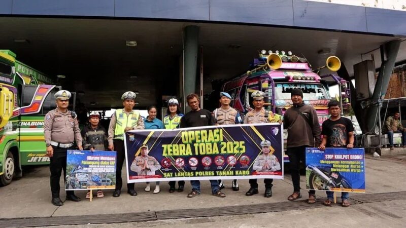 Jelang Ops Zebra Toba 2025, Kasat Lantas Polres Tanah Karo Pimpin Sosialisasi ke Terminal Kabanjahe