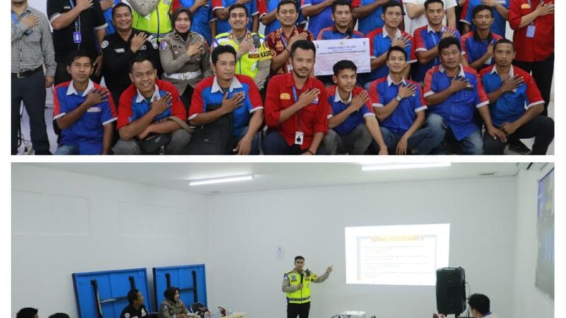 Gelar Binluh Kamseltibcar, Sat Lantas Polres Langkat Bekali Sopir Indomarco Teknik Aman Berkendara