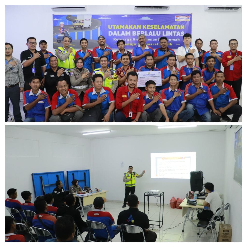 Gelar Binluh Kamseltibcar, Sat Lantas Polres Langkat Bekali Sopir Indomarco Teknik Aman Berkendara
