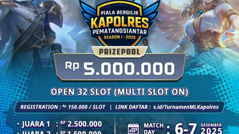 Rebut Total Hadiah Rp 5 Juta! Mobile Legends Tournament Piala Bergilir Kapolres Pematangsiantar Siap Digelar di Hitari Boemi Coffee Space