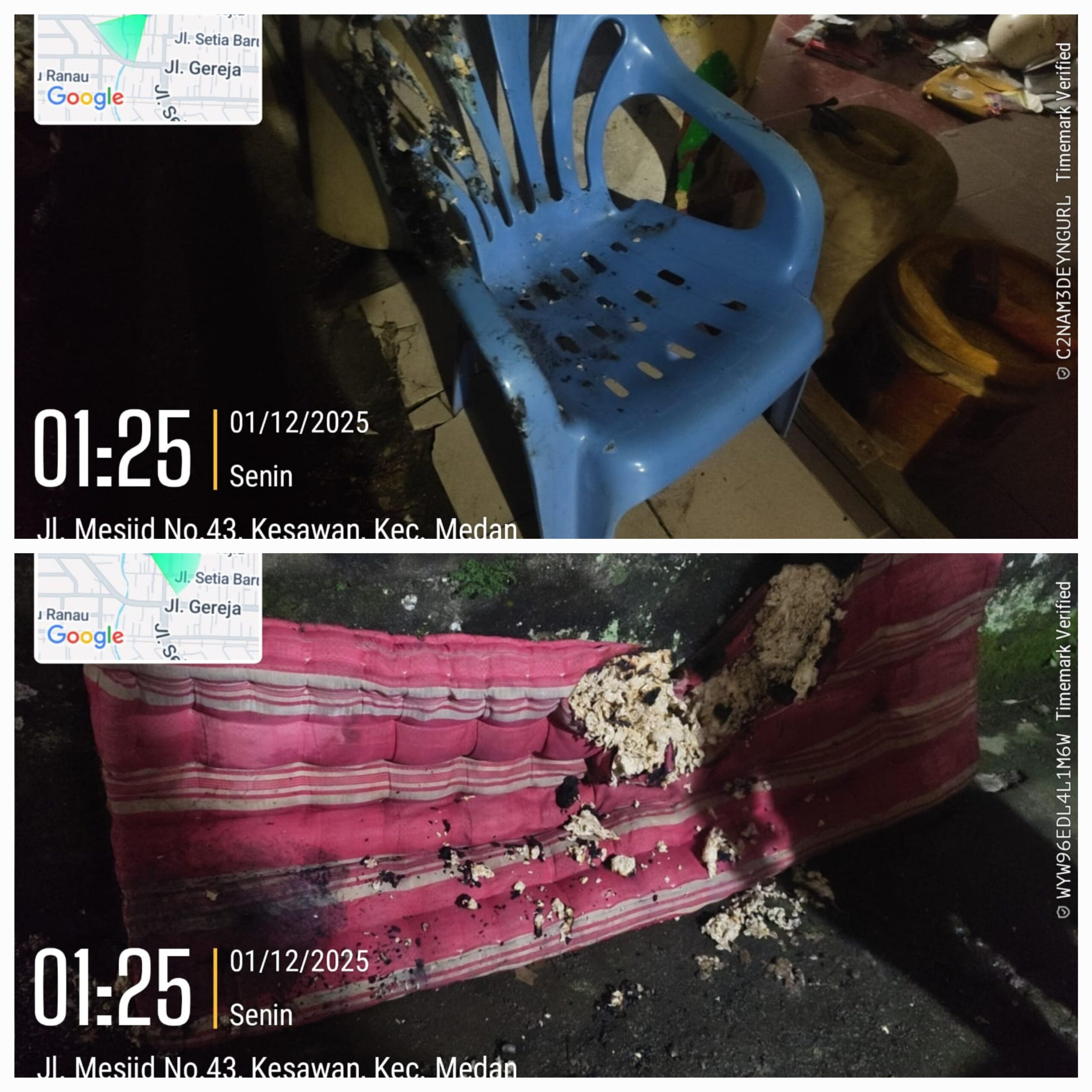 Polisi Turun Tangan Selidiki Insiden Pembakaran Berulang di Rumah Wartawan Medan Barat