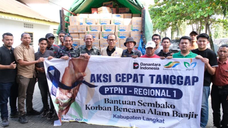 Bantu Korban Banjir, PTPN I Regional 1 Distribusikan Bantuan ke Deli Serdang dan Langkat