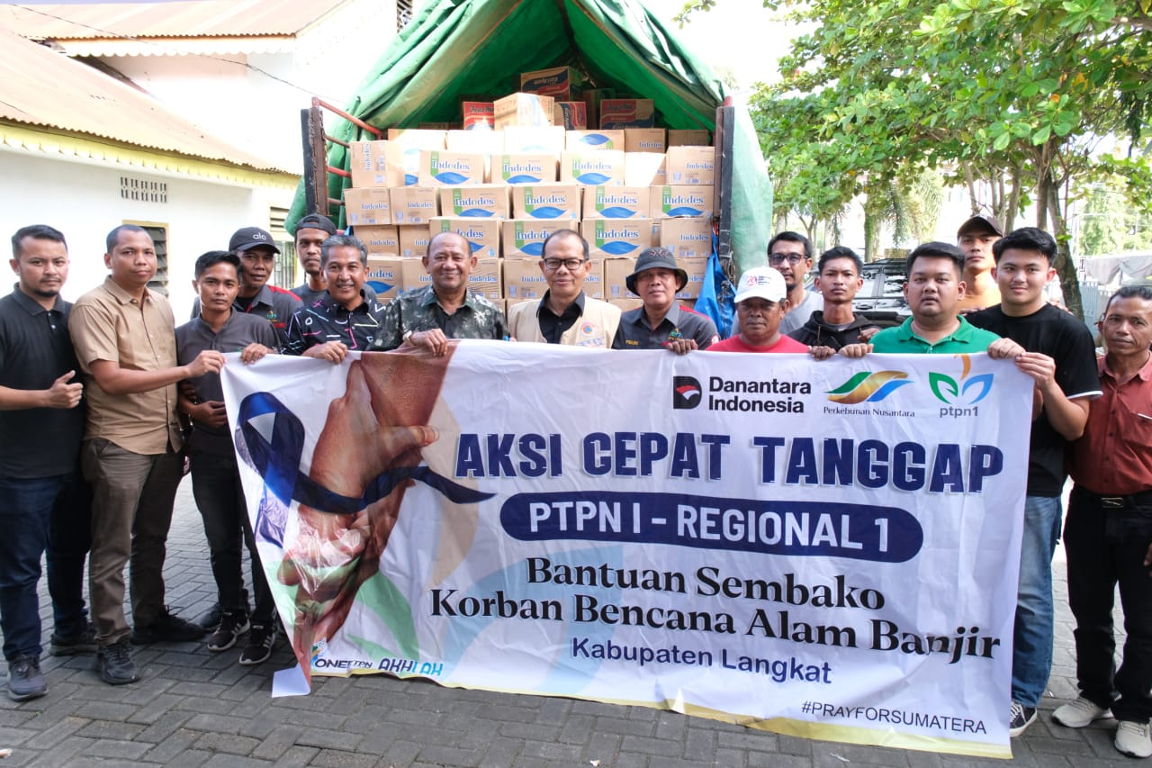 Bantu Korban Banjir, PTPN I Regional 1 Distribusikan Bantuan ke Deli Serdang dan Langkat
