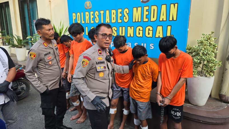 Bikin Resah Masyarakat, 5 dari 7 Anggota Komplotan Begal Ditembak Polsek Sunggal