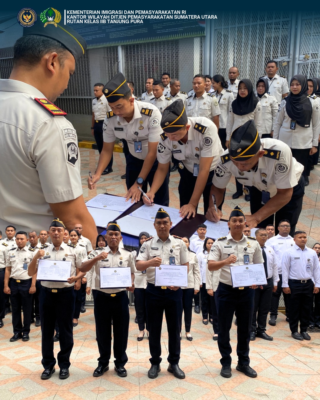 Satukan Tekad Menuju WBK dan WBBM, Rutan Tanjung Pura Teken Pakta Integritas