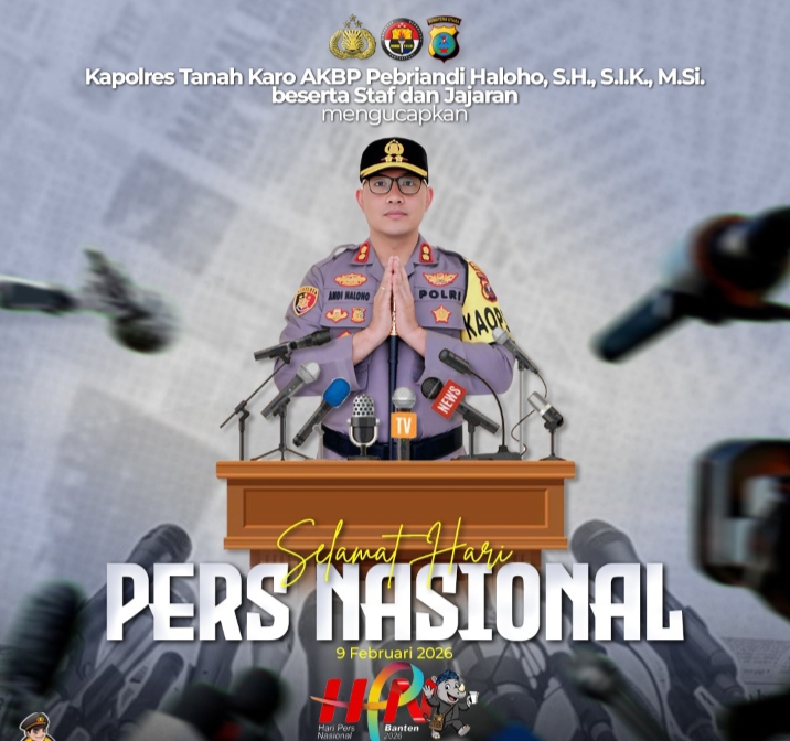 Kapolres Tanah Karo Ucapkan Selamat Hari Pers Nasional 2026, Tegaskan Sinergi Polri–Pers