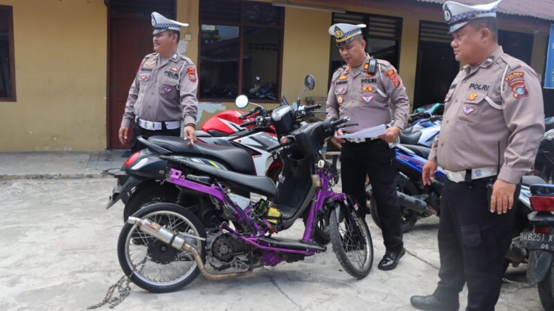 Polres Binjai Amankan 14 Unit Sepeda Motor Terlibat Aksi Balap Liar Dan Begal