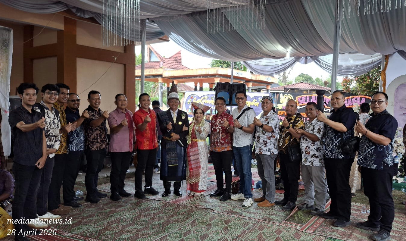 Rombongan Dit Intelkam Polda Sumut Hadiri Pernikahan Briptu Samuel Deopin Saragih dan Efri Elsridayani Purba