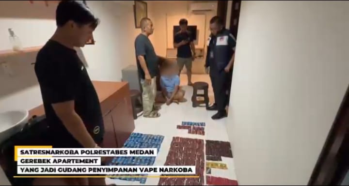 Gudang Penyimpanan Vape Narkoba Dua Kamar di Satu Apartement Digerebek