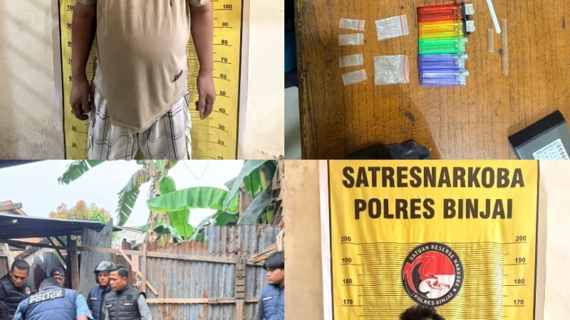 Kolaborasi Polres Binjai dengan BNNK Binjai Gerebek Sarang Narkoba, Dua Orang Diamankan