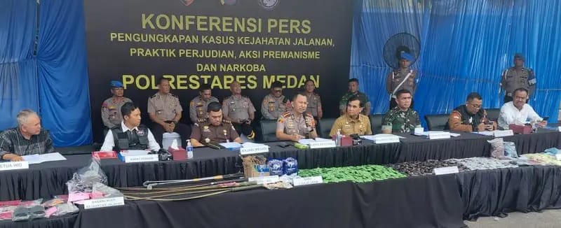 Polrestabes Medan Ungkap 250 Kasus dalam Sebulan, 290 Tersangka Diamankan