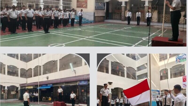 Rutan Kelas I Labuhan Deli Gelar Upacara Hari Lahir Pancasila di Blok Hunian