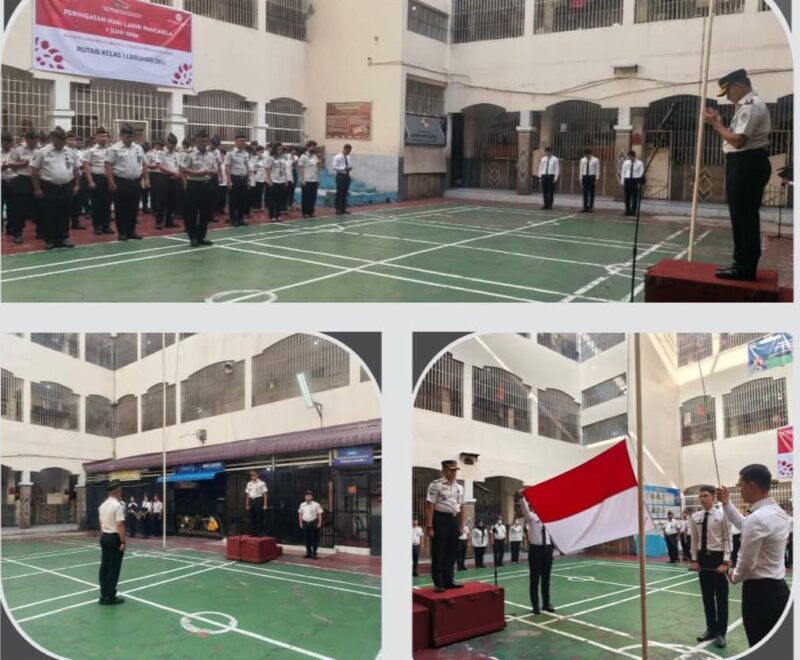 Rutan Kelas I Labuhan Deli Gelar Upacara Hari Lahir Pancasila di Blok Hunian