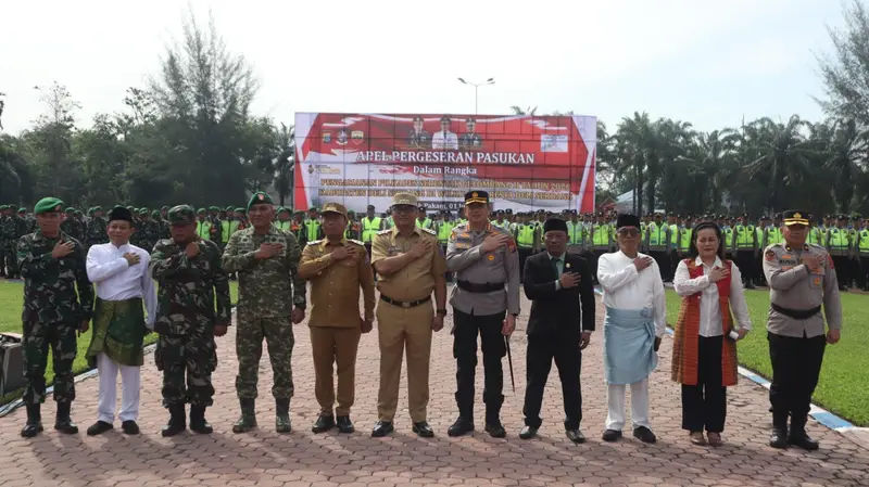 Polresta Deli Serdang Gelar Apel Pergeseran Pasukan Pengamanan Pilkades Serentak Gelombang II Tahun 2026