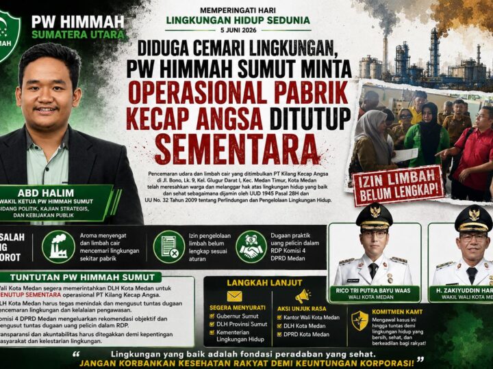 Diduga Cemari Lingkungan, PW HIMMAH Sumut Minta Operasional Pabrik Kecap Angsa Ditutup Sementara