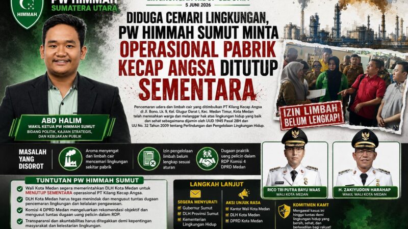 Diduga Cemari Lingkungan, PW HIMMAH Sumut Minta Operasional Pabrik Kecap Angsa Ditutup Sementara
